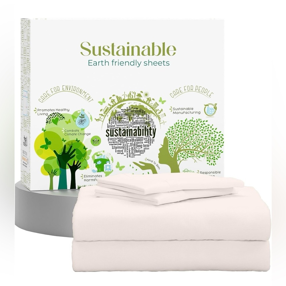 NEW Purity Home Sustainable King Sheet Set - Color Blush